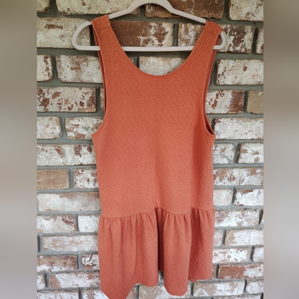 Free People Dropped Waist Quilted Peach Easy Street Sleeveless Dress Sz M Casual